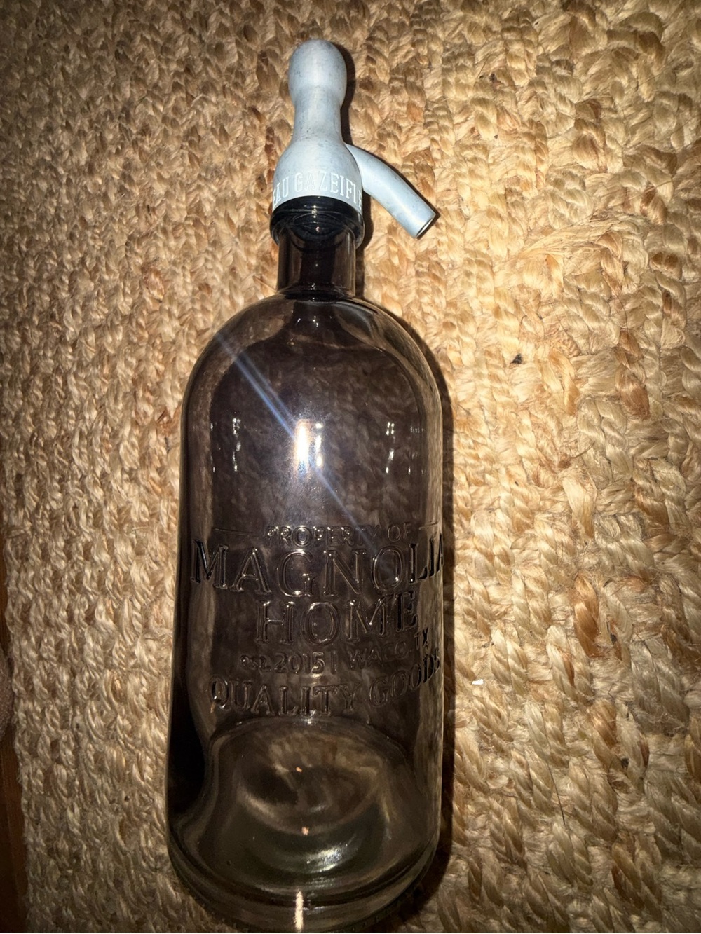 Magnolia Gray Glass Bottle with Silver Spout